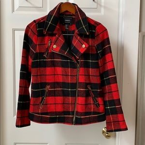 Flannel Motorcycle Style Jacket